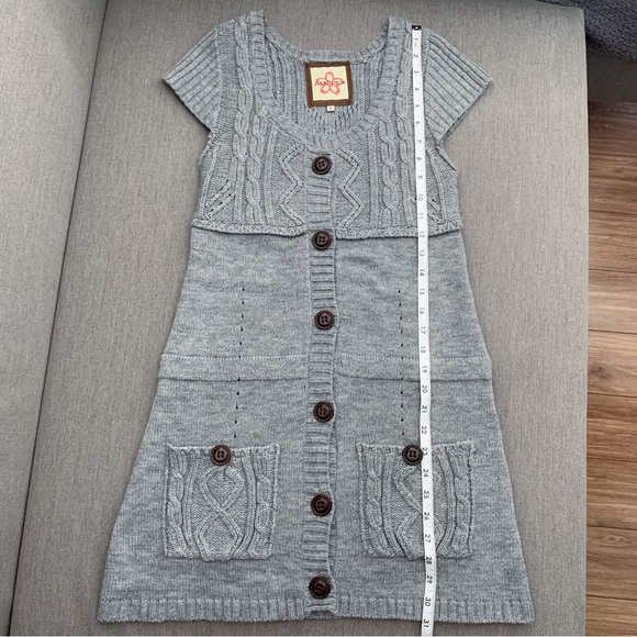 Women’s Sakura Grey Knitted Short Sleeve Cardigan, Size S - Picture 7 of 12